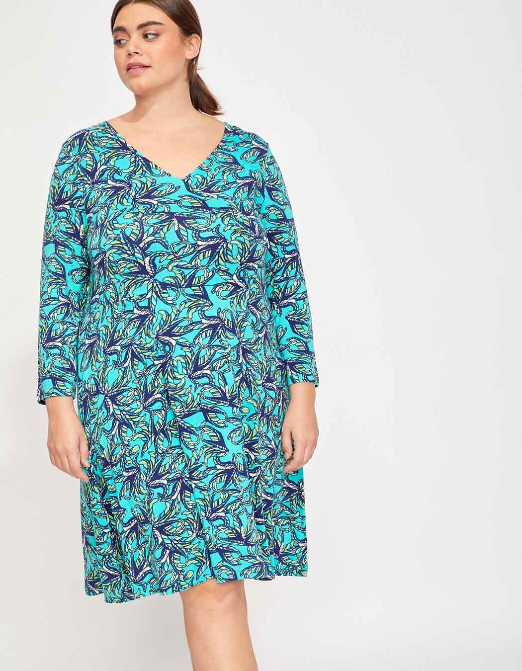 Robe maille col croisé imprimé La Fiancée