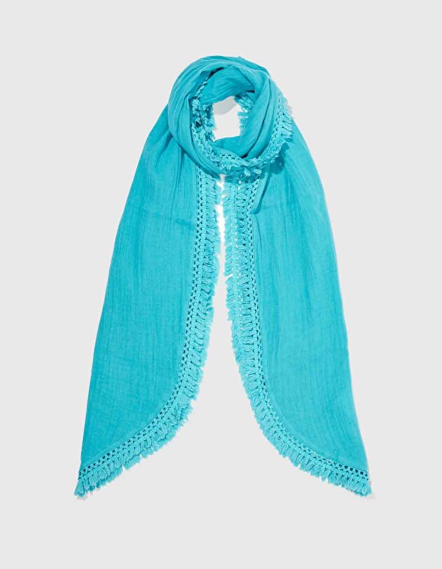 Foulard en gaze de coton bio imprim&eacute; La Fianc&eacute;e