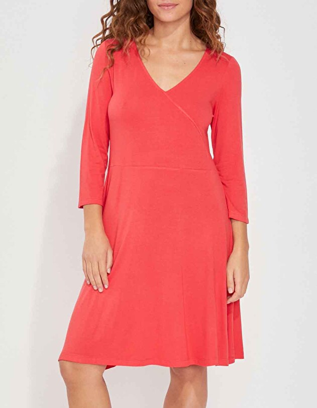 Robe maille col crois&eacute; imprim&eacute; La Fianc&eacute;e
