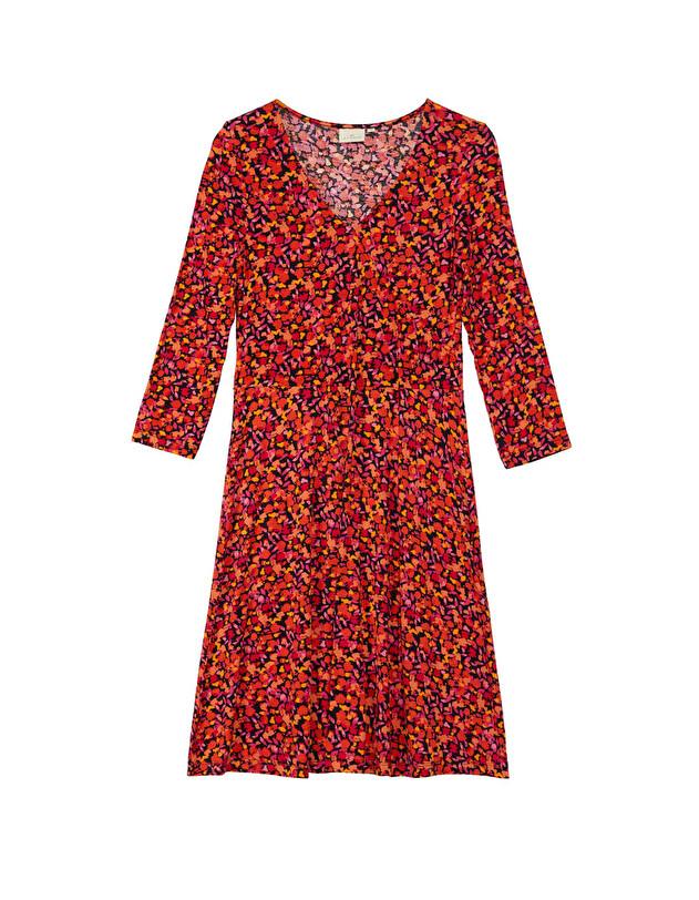 Robe maille col crois&eacute; imprim&eacute; La Fianc&eacute;e