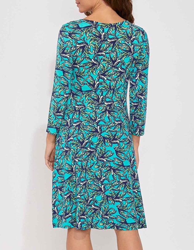 Robe maille col crois&eacute; imprim&eacute; La Fianc&eacute;e
