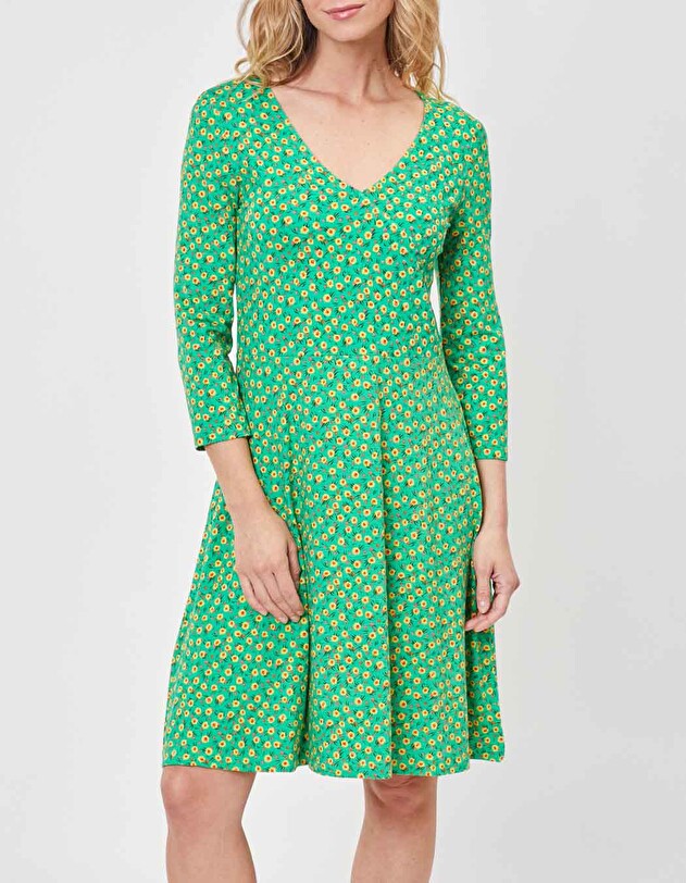 Robe maille col crois&eacute; imprim&eacute; La Fianc&eacute;e