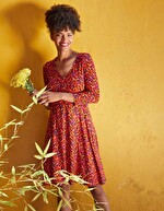 Robe maille col croisé imprimé La Fiancée