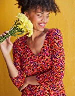 Robe maille col croisé imprimé La Fiancée