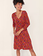 Robe maille col croisé imprimé La Fiancée