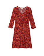 Robe maille col croisé imprimé La Fiancée