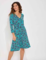 Robe maille col croisé imprimé La Fiancée