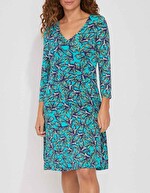 Robe maille col croisé imprimé La Fiancée
