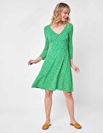 Robe maille col croisé imprimé La Fiancée