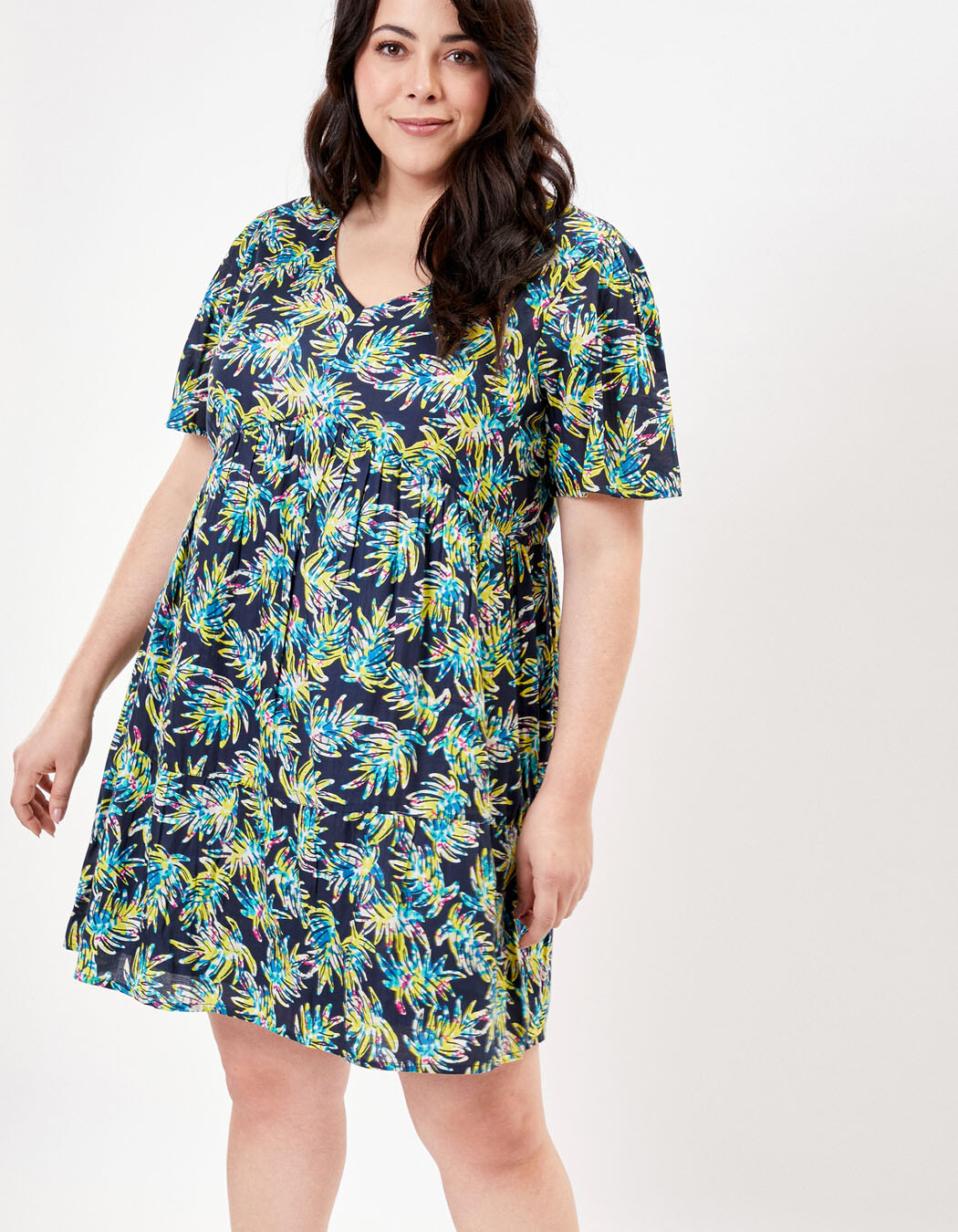 Robe coton bio évasée à volants imprimé La Fiancée