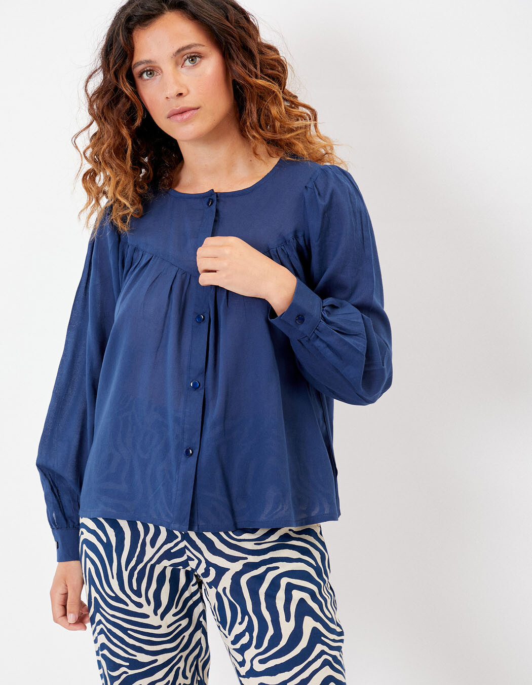 Blouse ample coton bio imprimé La Fiancée