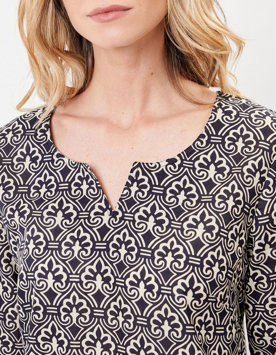 Tunique longue femme voile de coton bio imprimé La Fiancée
