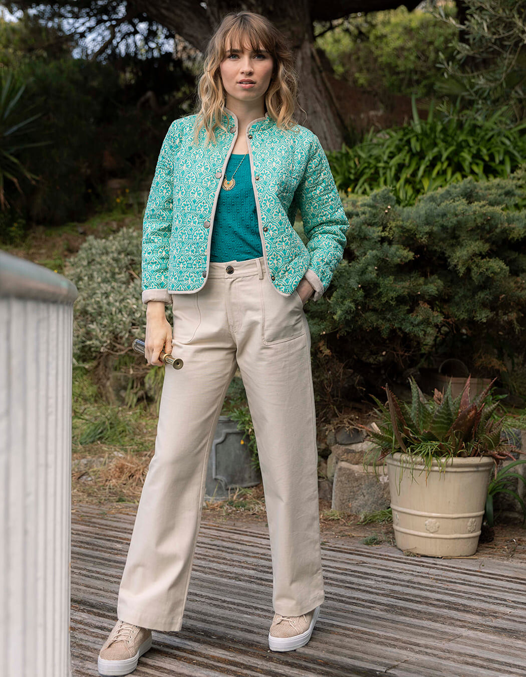 Veste matelassée doublée coton bio imprimé La Fiancée