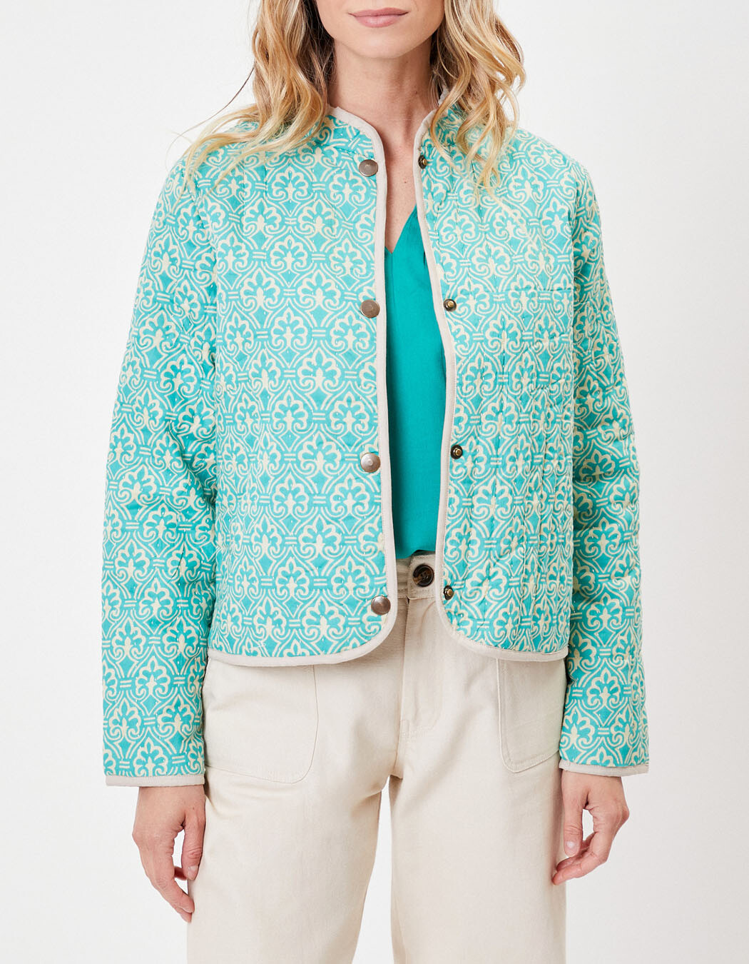 Veste matelassée doublée coton bio imprimé La Fiancée