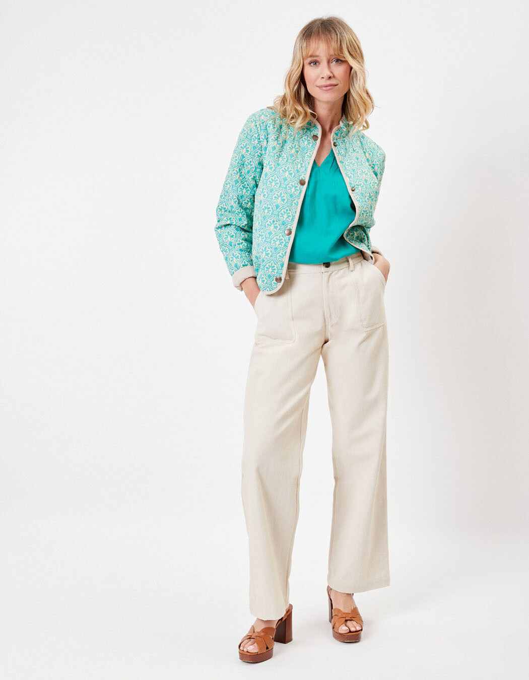 Veste matelassée doublée coton bio imprimé La Fiancée