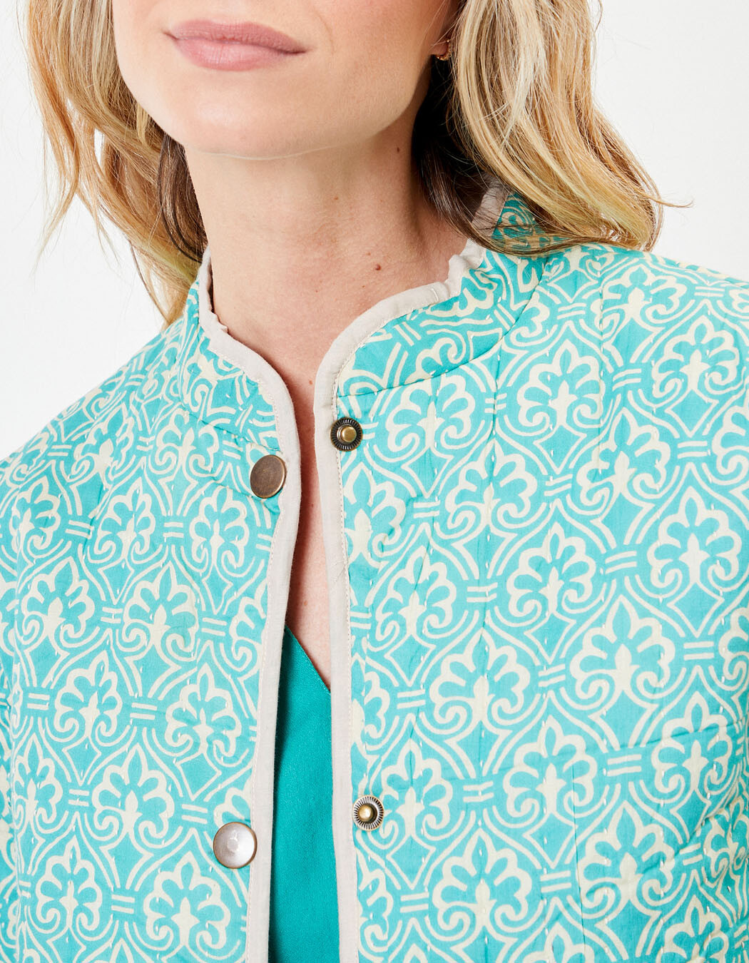 Veste matelassée doublée coton bio imprimé La Fiancée