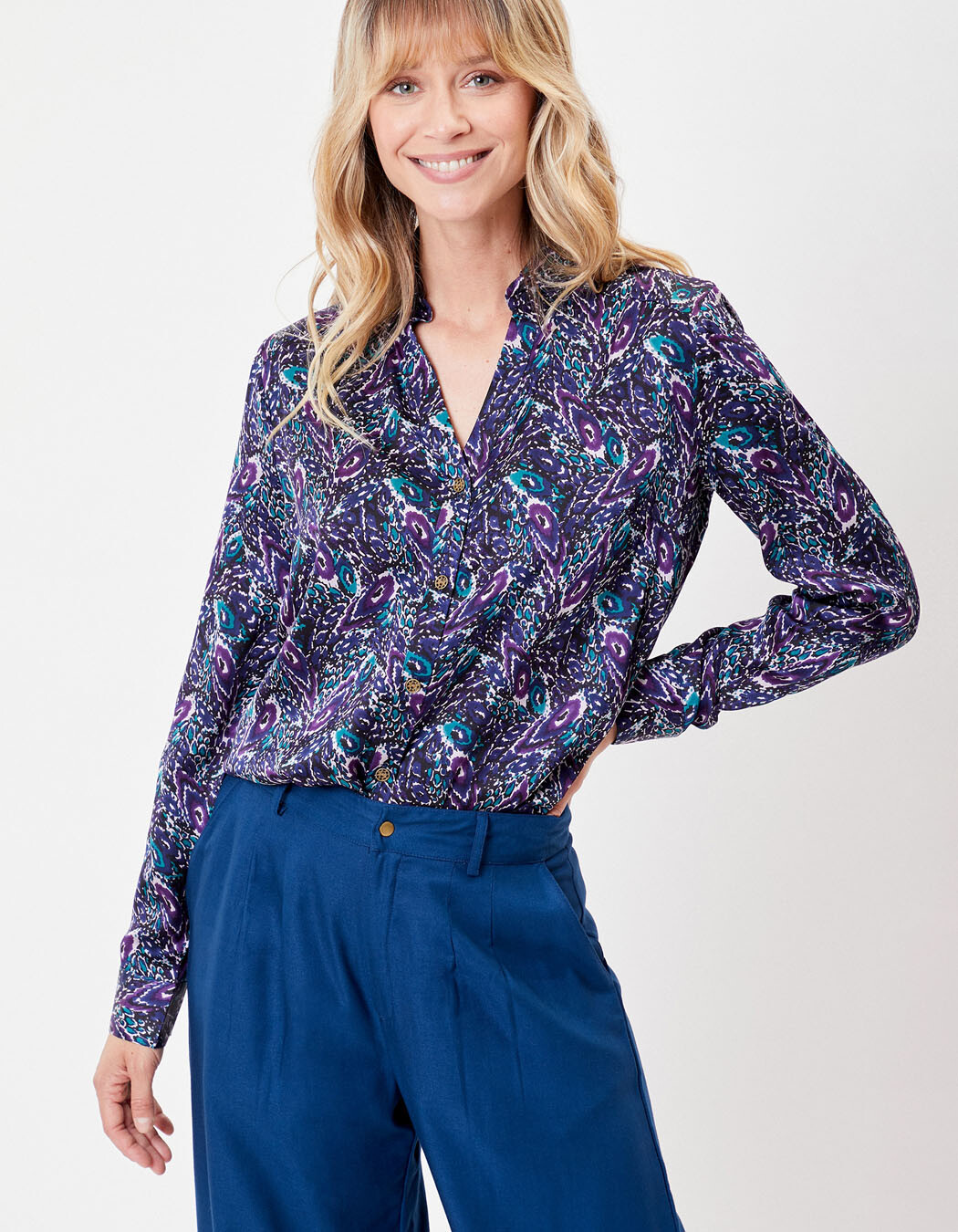 Chemise fluide satin de viscose imprimé La Fiancée