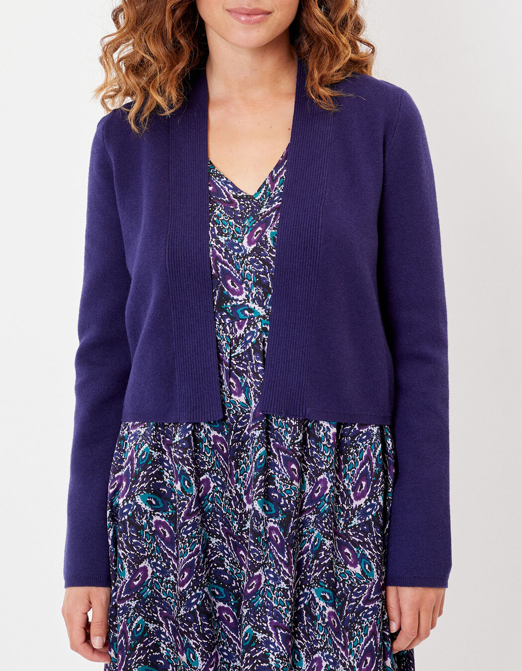 Gilet court maille uni femme imprimé La Fiancée