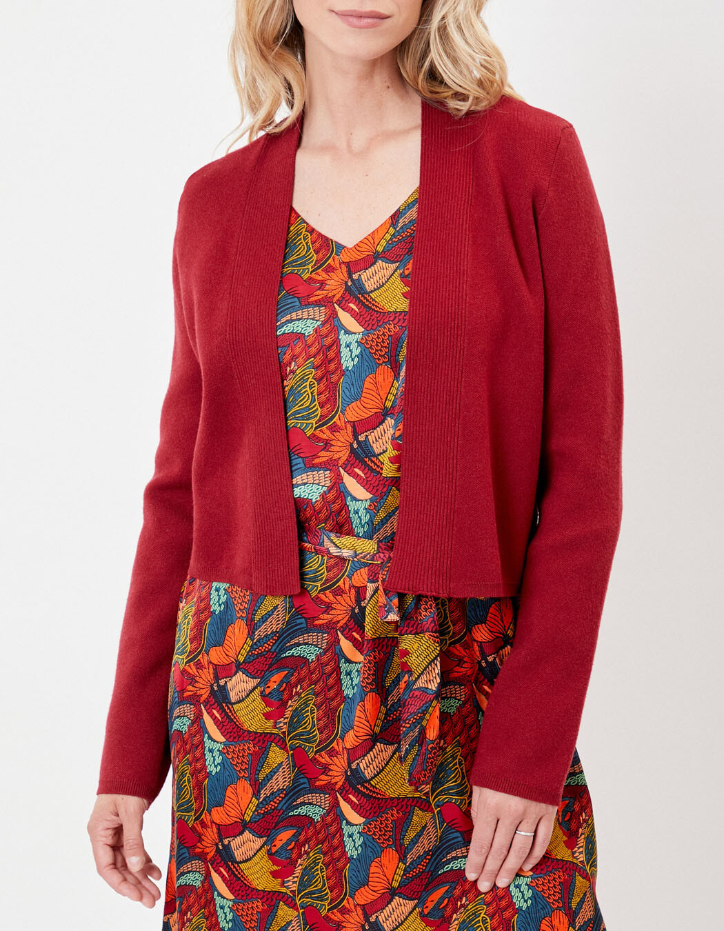 Gilet court maille uni femme imprimé La Fiancée
