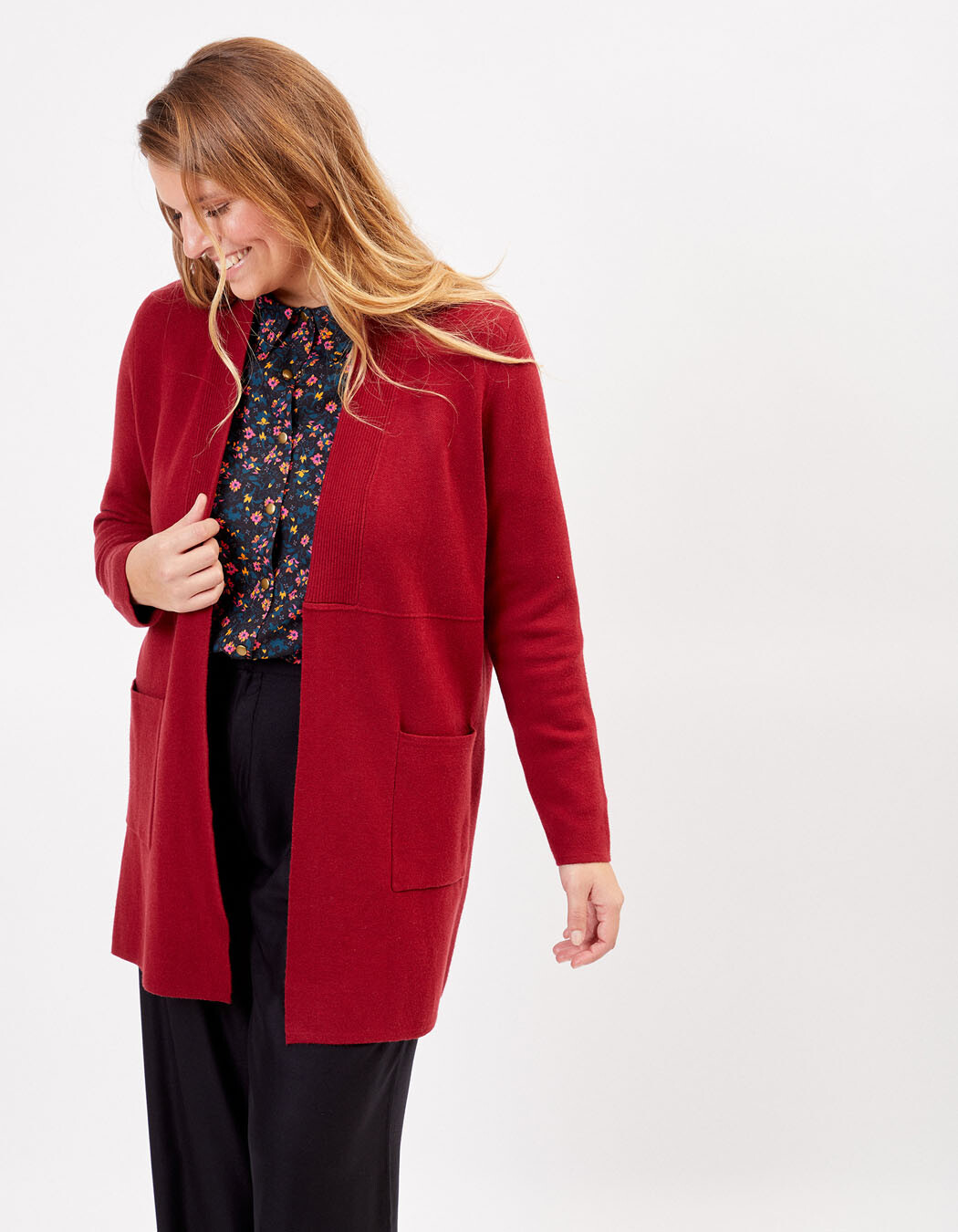 Gilet long maille uni femme imprimé La Fiancée