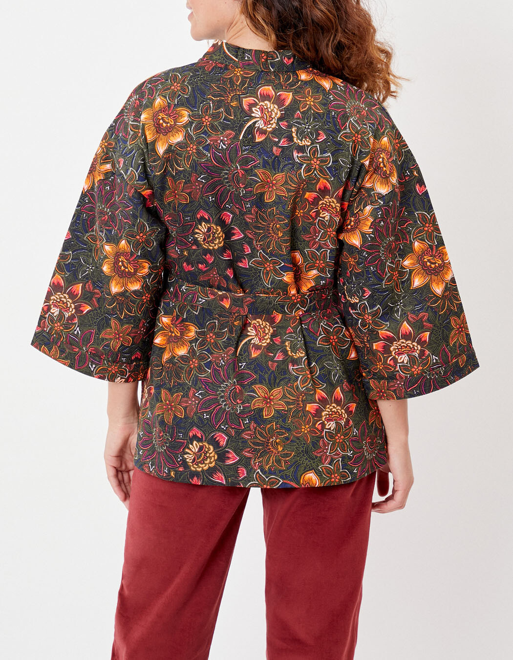 Kimono femme court coton bio imprimé La Fiancée