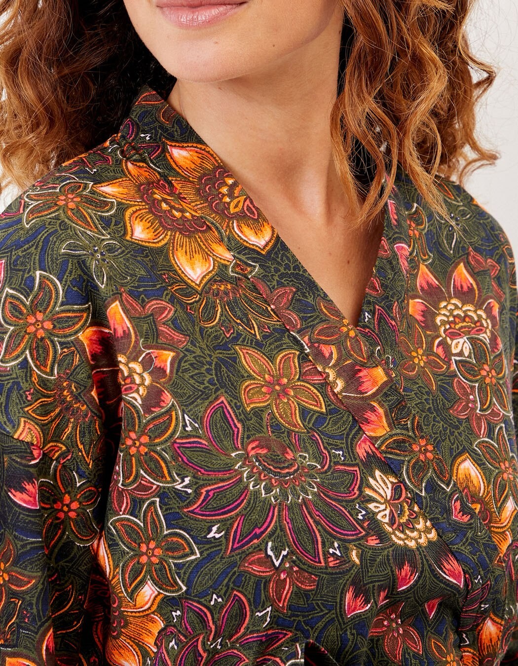 Kimono femme court coton bio imprimé La Fiancée