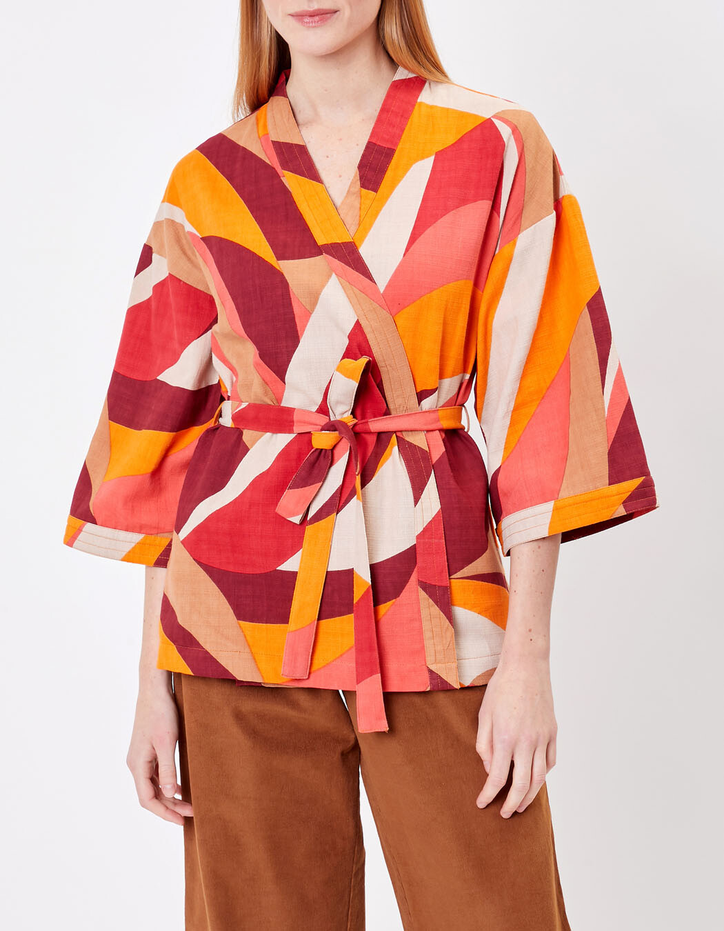 Kimono femme court coton bio imprimé La Fiancée