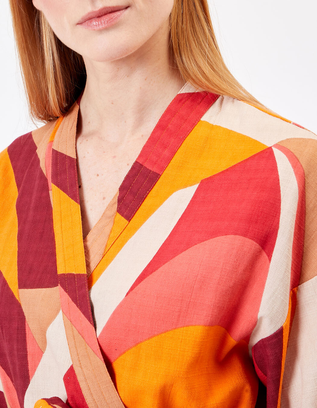 Kimono femme court coton bio imprimé La Fiancée