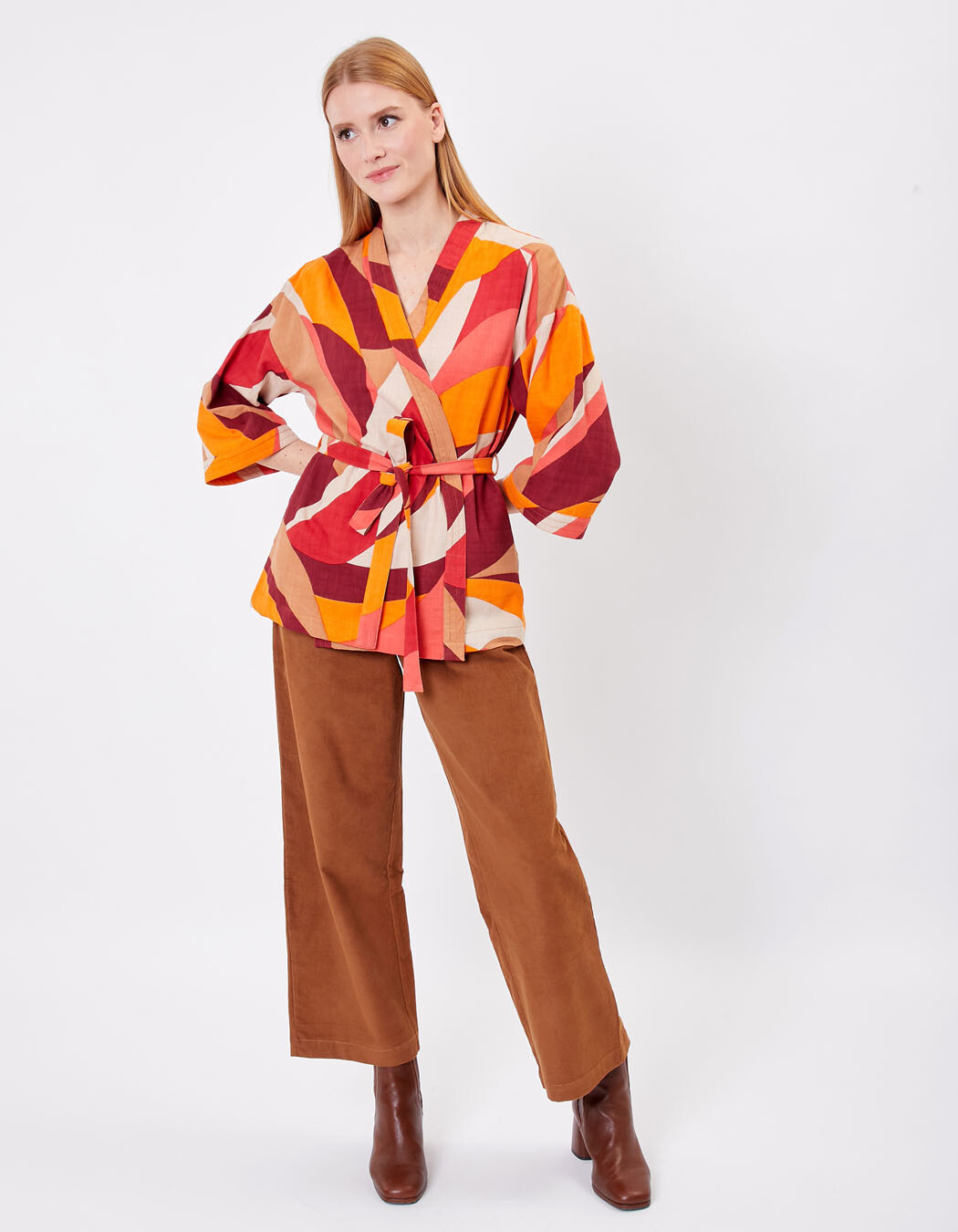 Kimono femme court coton bio imprimé La Fiancée