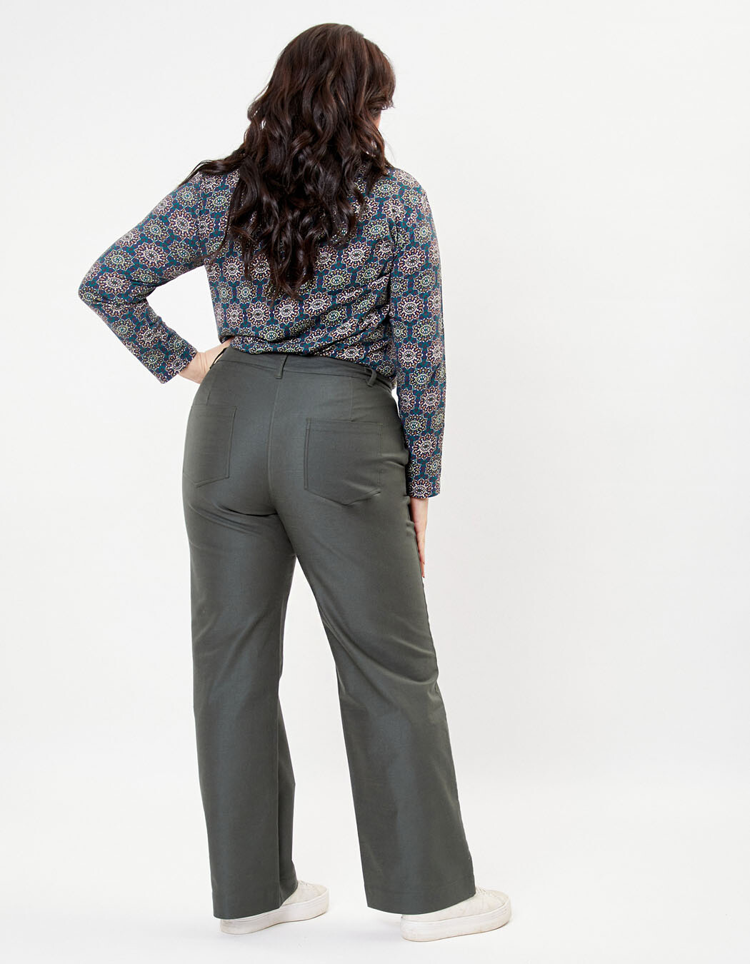 Pantalon large toile de coton bio imprimé La Fiancée