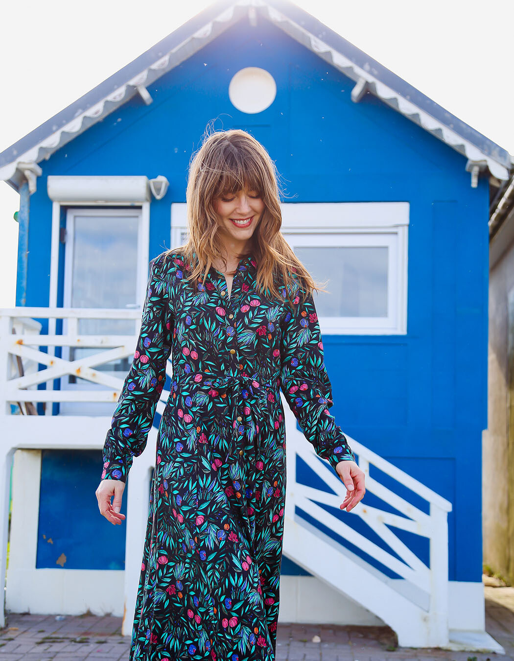Robe chemise midi fluide imprimé La Fiancée