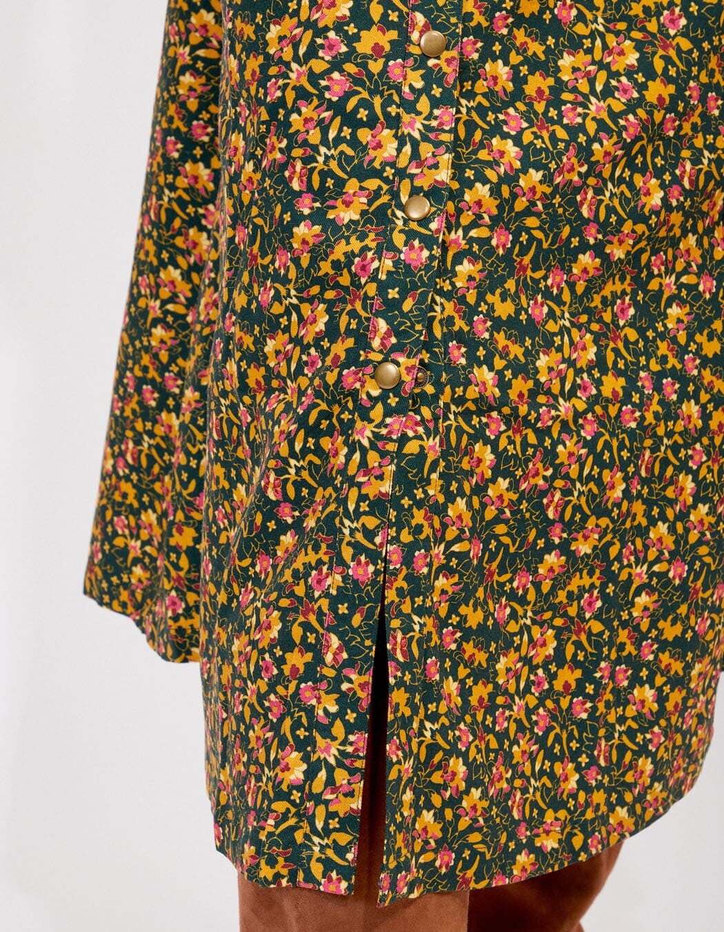 Robe chemise midi fluide imprim&eacute; La Fianc&eacute;e