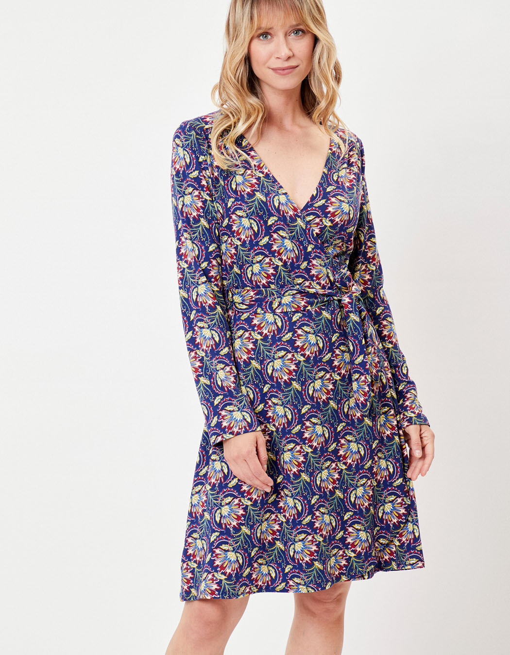 Robe portefeuille maille imprimé La Fiancée