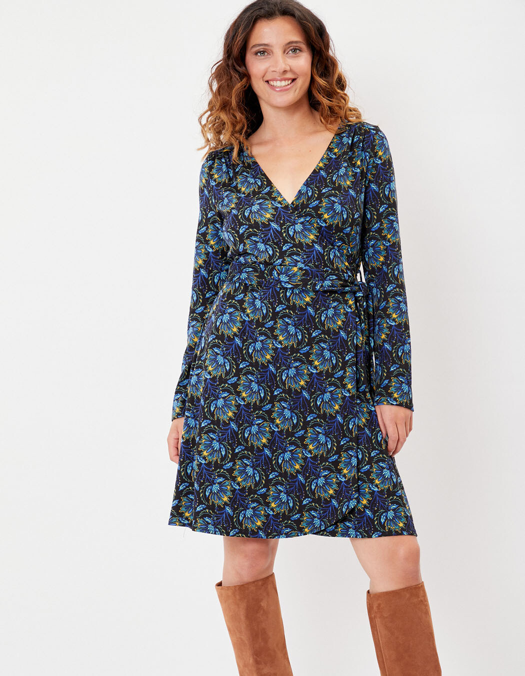 Robe portefeuille maille imprimé La Fiancée