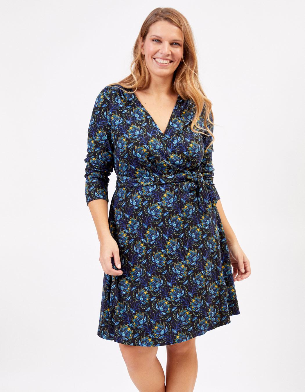 Robe portefeuille maille imprimé La Fiancée
