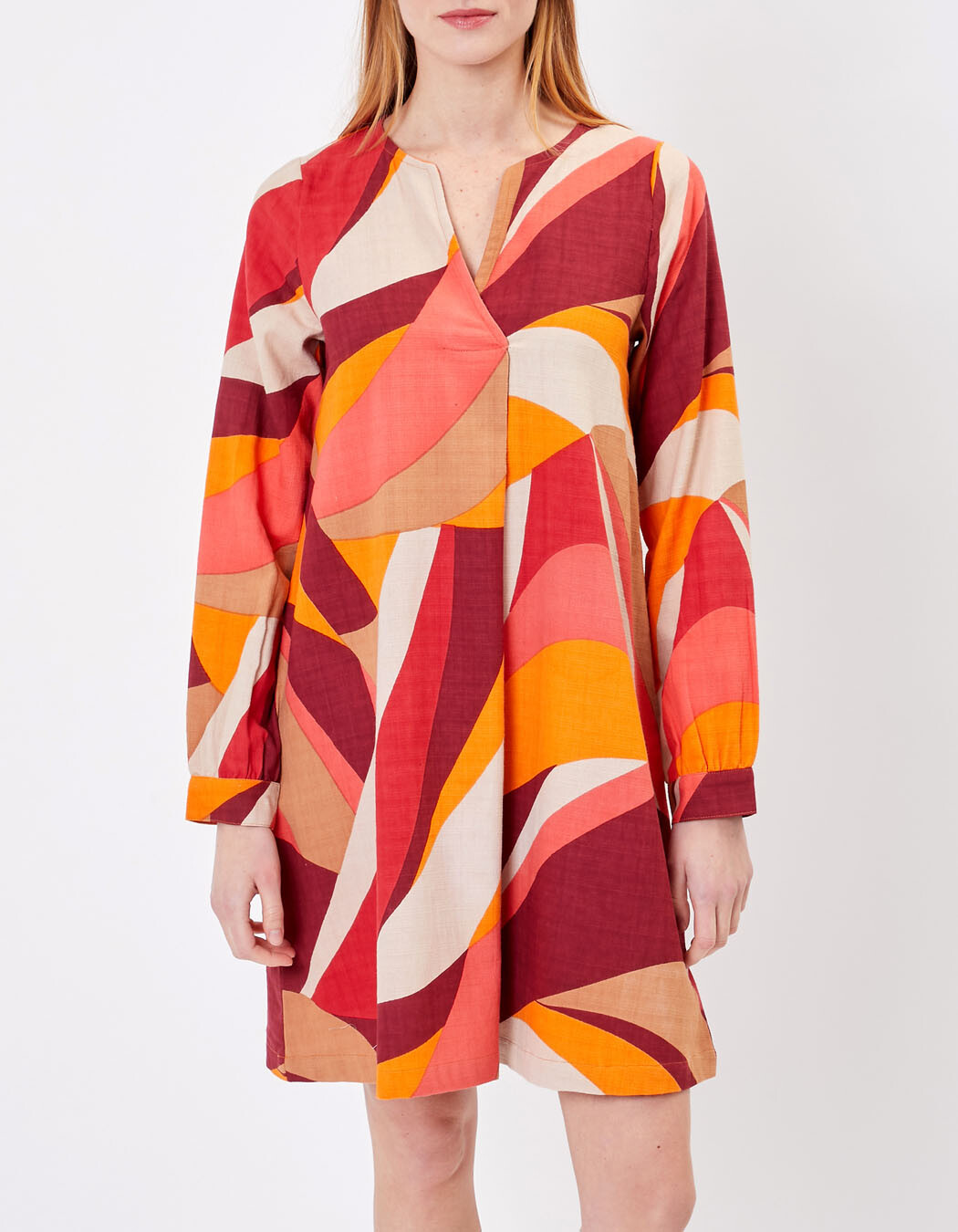 Robe trap&egrave;ze coton bio imprim&eacute; La Fianc&eacute;e