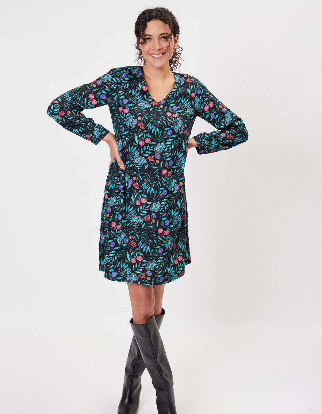 Robe &eacute;vas&eacute;e fluide imprim&eacute; La Fianc&eacute;e