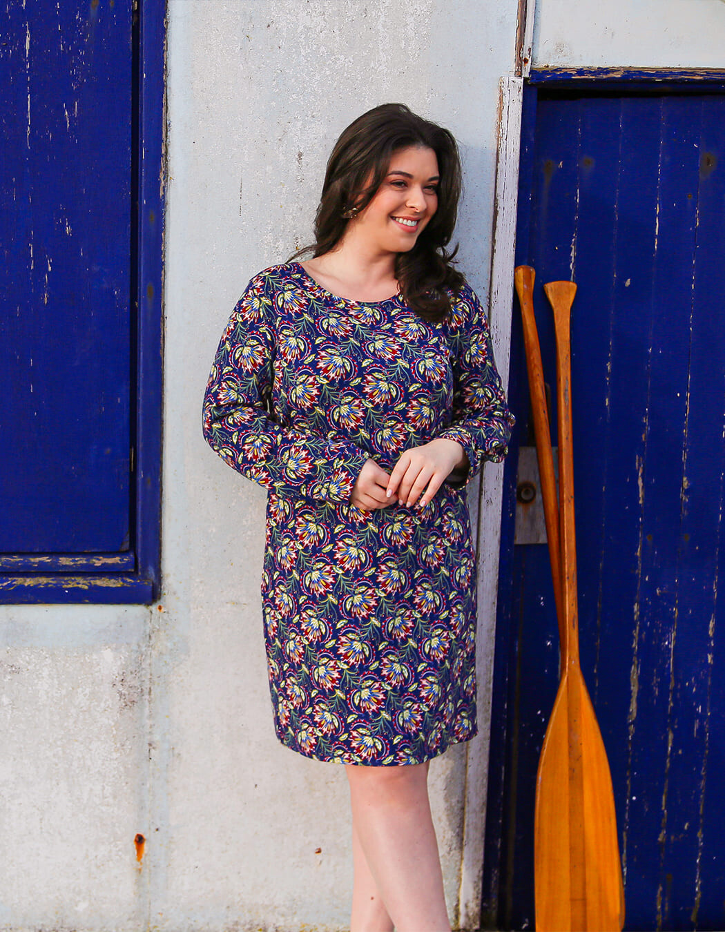 Robe fluide droite maille imprimé La Fiancée