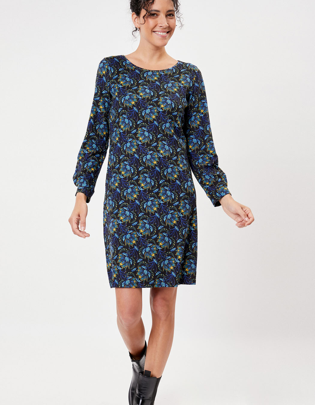 Robe fluide droite maille imprimé La Fiancée