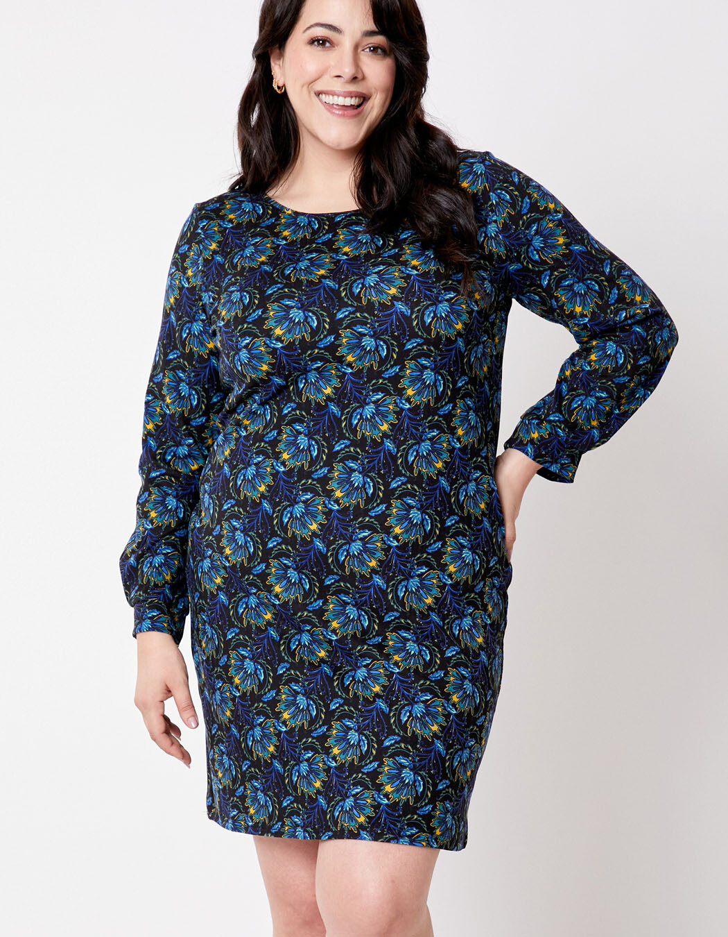 Robe fluide droite maille imprimé La Fiancée