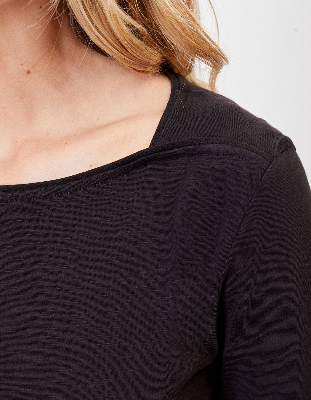 T-shirt uni coton bio col bateau imprimé La Fiancée
