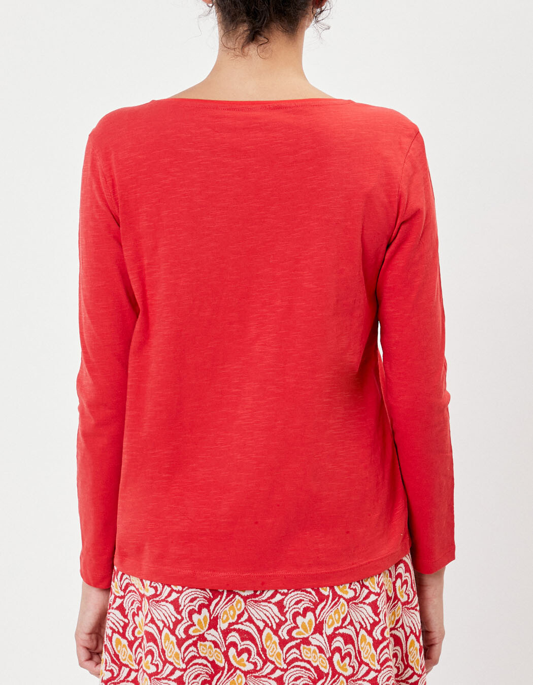T-shirt uni coton bio col bateau imprimé La Fiancée