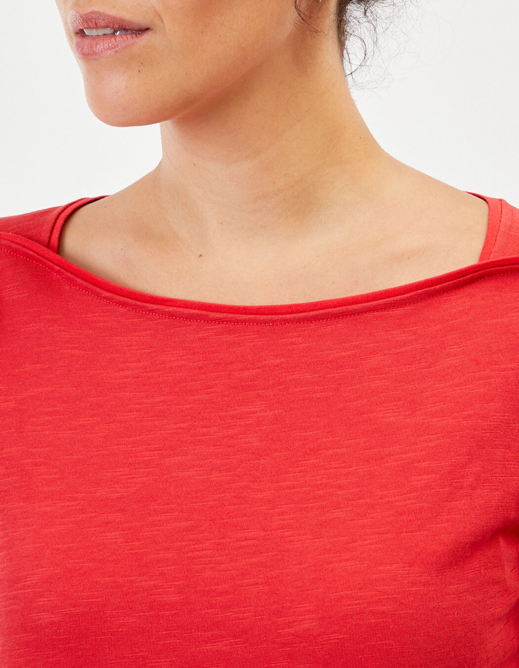 T-shirt uni coton bio col bateau imprimé La Fiancée
