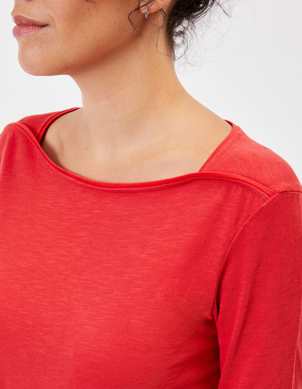 T-shirt uni coton bio col bateau imprimé La Fiancée