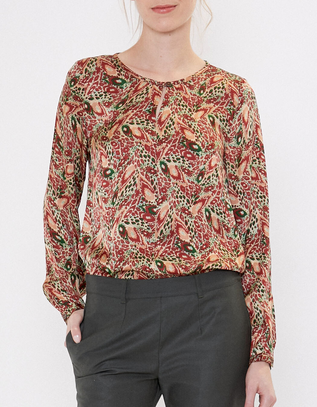 Top droit satin de viscose imprimé La Fiancée
