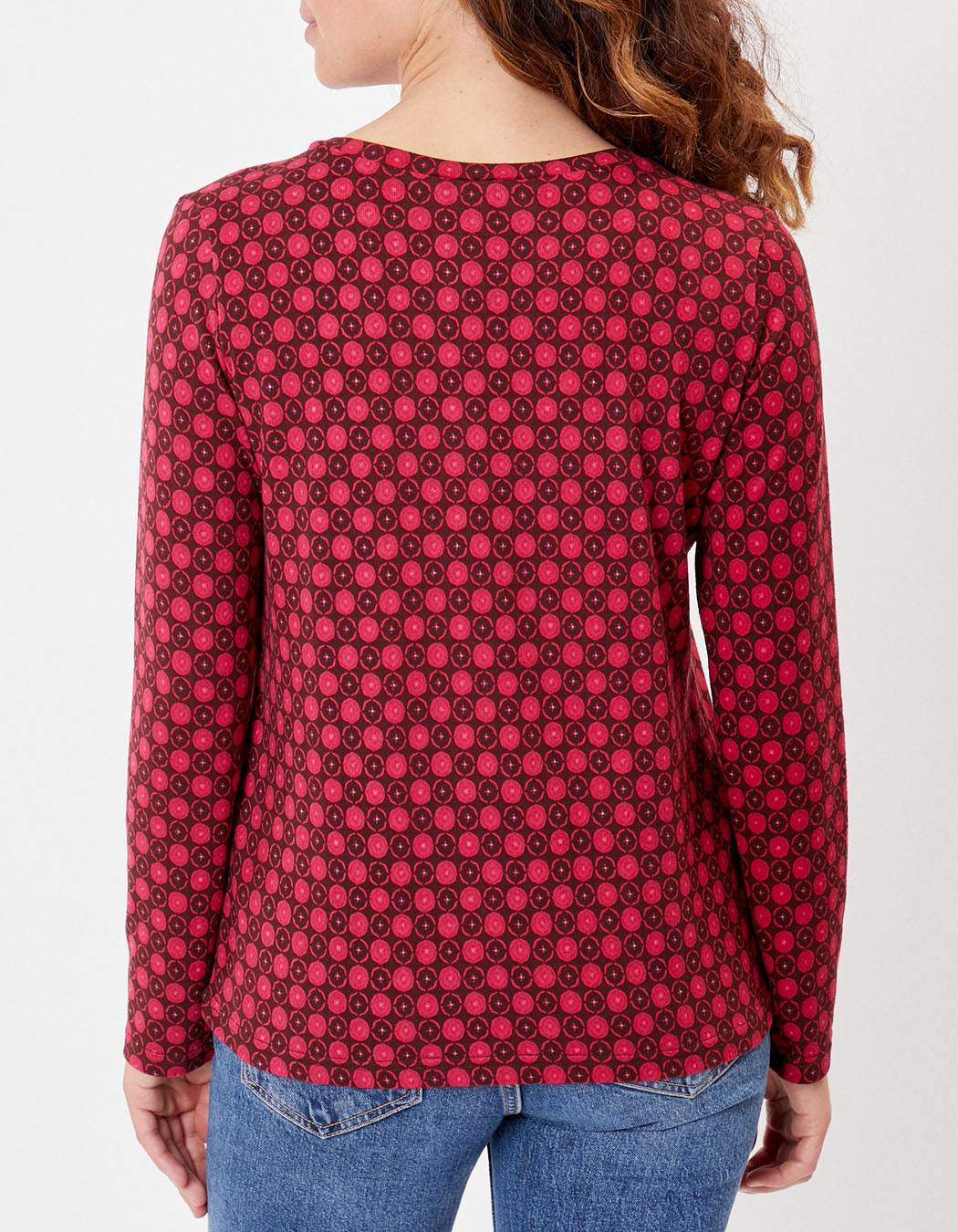 T-shirt fluide col V maille imprimé La Fiancée