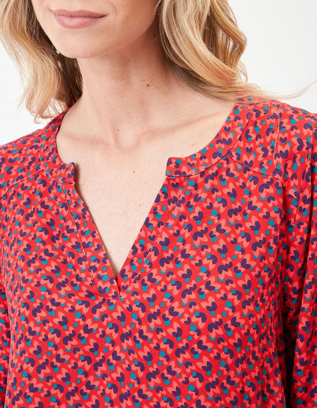 Blouse fluide col tunisien imprimé Princesse Nomade
