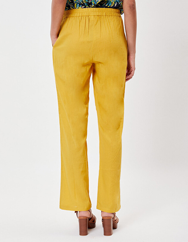 Pantalon droit coton bio imprim&eacute; La Fianc&eacute;e