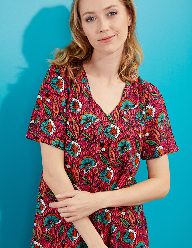 Robe fluide ample imprim&eacute; La Fianc&eacute;e