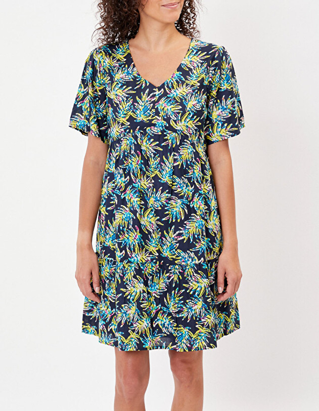 Robe coton bio &eacute;vas&eacute;e &agrave; volants imprim&eacute; La Fianc&eacute;e